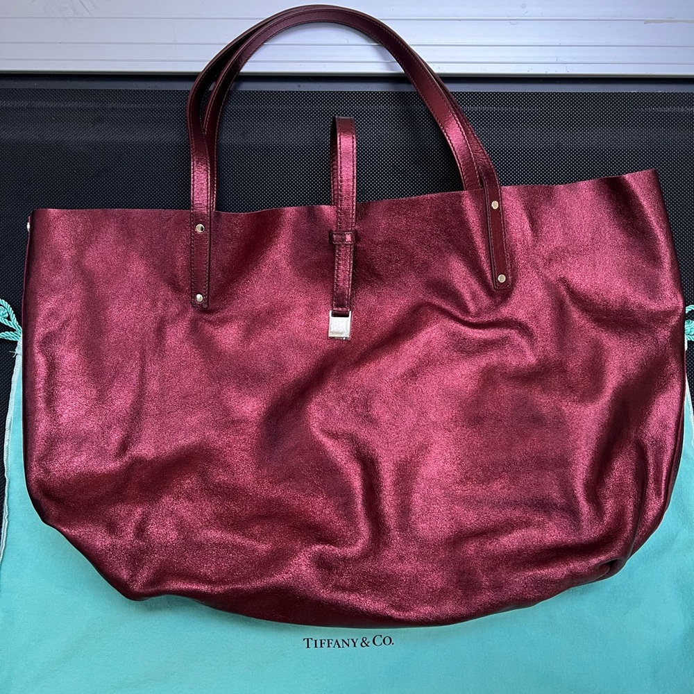 ๐ด๐Authentic TIFFANY & CO Reservable Leather &Sued Ruby Red &Rustic Red Bag๐๐ด - Picture 1 of 16